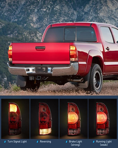 Nilight Taillight Assembly Compatible with 2005 2006 2007 2008 2009 2010 2011 2012 2013 2014 2015 Toyota Tacoma Rear Tail Light Lamp Replacement OE Style Driver Side and Passenger Side