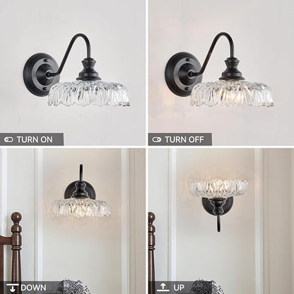 HDDFL Modern Wall Scone Bedside Wall Lamp Matte Black Bedroom Light Fixtures in Door Lighting Fixture for Living Room Hallway Corridor