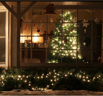 LAMPHOME 100 Count Clear Christmas String Lights, 19.6ft White Wire Fairy Lights, UL Certified Waterproof Indoor & Outdoor String Lights for Xmas Tree, Patio, Wedding, Mother's Day Decor