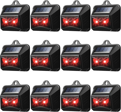 Solar Control Light Nocturnal Animal Repeller Outdoor Deterrent Devices Light Sensor Animal Repellent for Skunk Deer Coyote Fox Raccoon Cat Garden Yard Farm Chicken Coop (12, Black)