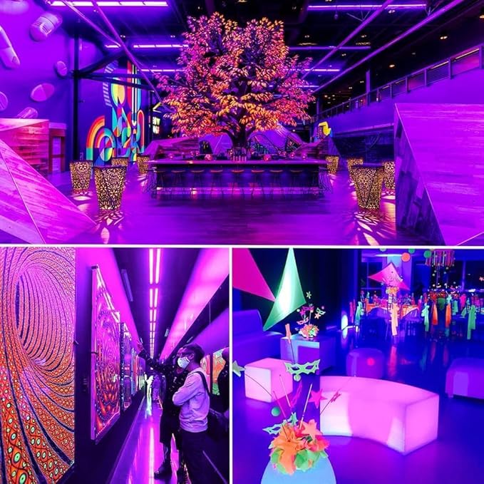 30W Black Light Bar, 30 LEDs, Blacklight Flood Light with Switch, Plug and 5ft Cable, Light Up 20x20ft, for Body Paint, Black Party, Halloween