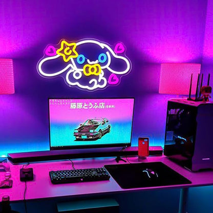 Anime Neon Sign Anime Neon LED Signs for Wall Decor Dimmable Neon Light Signs for Bedroom Girls Room Japanese Cartoon Neon Wall Signs Decor Cute Night Light Gifts for Kids