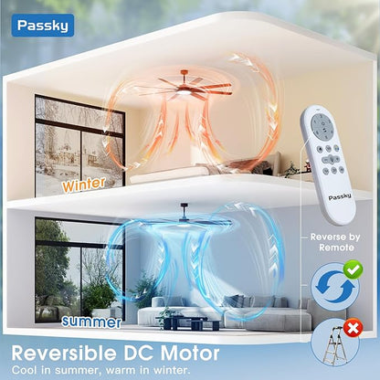 80 Inch Ceiling Fans with Lights, Large Modern Ceiling Fan with Light and Remote Control, Reversible, 3CCT, Dimmable, Quiet, Brown Ceiling Fan for Bedroom Living Room Patio Farmhouse, Indoor/Outdoor