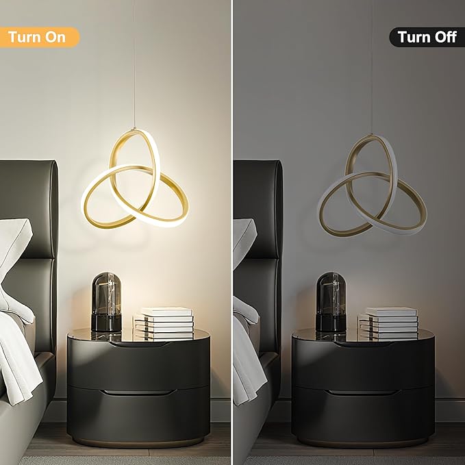 MAYNA Spiral Kitchen Island Pendant Lights, 4000K Modern Led Chandelier Light Fixture, 18W Adjustable Hanging Light Fixtures for Kitchen Island Dinning Room, 3 Pack (Gold)