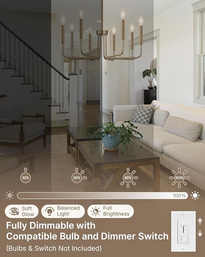 Yunnix 8 Light Champagne Bronze Chandelier - Modern Gold Chandelier Dining Room Light Fixture - 28" Vintage Chandelier for Bedroom Kitchen Island Lighting, Foyer and Living Room