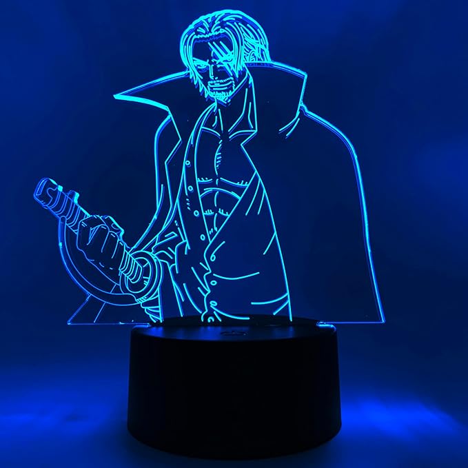 Otaku Lamps Shanks One Piece – Anime Lamp Figure Night Light, 16 Color RGB LED – 3D Anime Room Décor Gift for Otaku