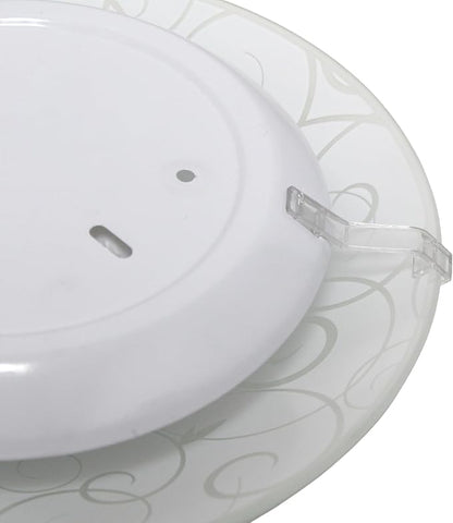 Simple Designs FM2007-WHT 10" Swirl and Shine Round Flush Mount Ceiling Light, for Living Room, Bedroom, Entryway, Hallway, White