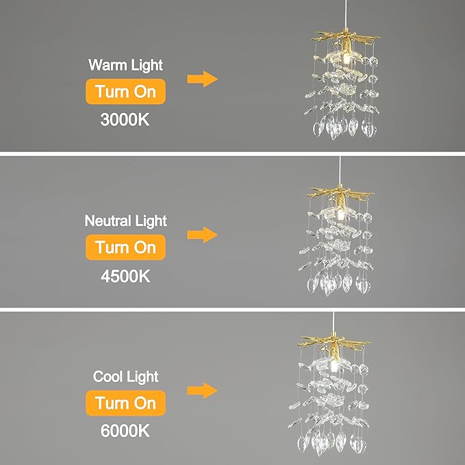 Modern K9 Crystal Tree Branches Chandelier, 8.6in Gold 1 Lights Large Ceiling Hanging Light for Dining Room, Round Tassel Ceiling Hanging