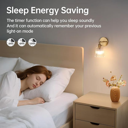 Shenmoyl Vintage Battery Operated Wall Sconce with Transparent Stripe Glass Lampshade Rechargeable Battery Powered Wall Light with Remote Control for Bedside Bedroom Doorway