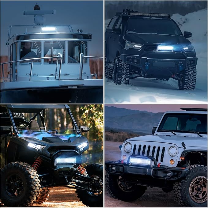 Nilight Marine LED Light Bar Navigation Lights 13.5 Inch White Spot Flood Combo Ponton Boat Deck Dock Lighting for Night Fishing T-top Stern Yacht Port Sailboat Trucks Tractors