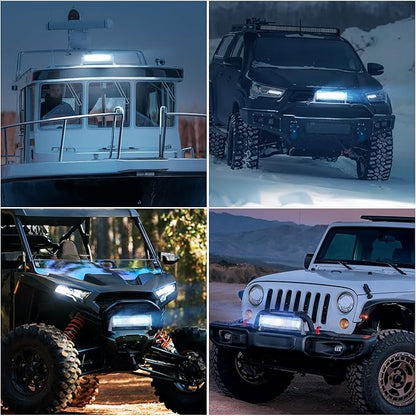 Nilight Marine LED Light Bar Navigation Lights 13.5 Inch White Spot Flood Combo Ponton Boat Deck Dock Lighting for Night Fishing T-top Stern Yacht Port Sailboat Trucks Tractors