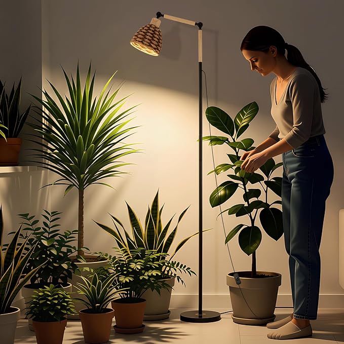 30W Grow Lights for Indoor Plants, 4000K Floor Standing Plant Lights, 70 inch Indoor Full Spectrum Plant lamp, Equipped with 24-Hour Cycle Timer, Suitable for Large and Medium-Sized Plants