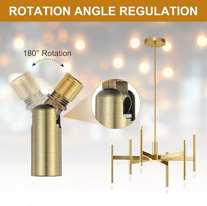 MECCANIXITY Sloped Ceiling Adapter, 180 Degree 46x15mm M10 Fine Thread Sloped Ceiling Light Fixture Adapter Kit for Ceiling Pendant Light Chandelier Track Suspend(Copper)