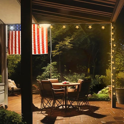 Solar Star Lights Outdoor - 50 LED Solar String Lights Outdoor Waterproof, 30.68ft Solar Powered Star String Lights, Warm White Twinkle Fairy Lights for Garden Fence Yard Decorations, 8 Modes