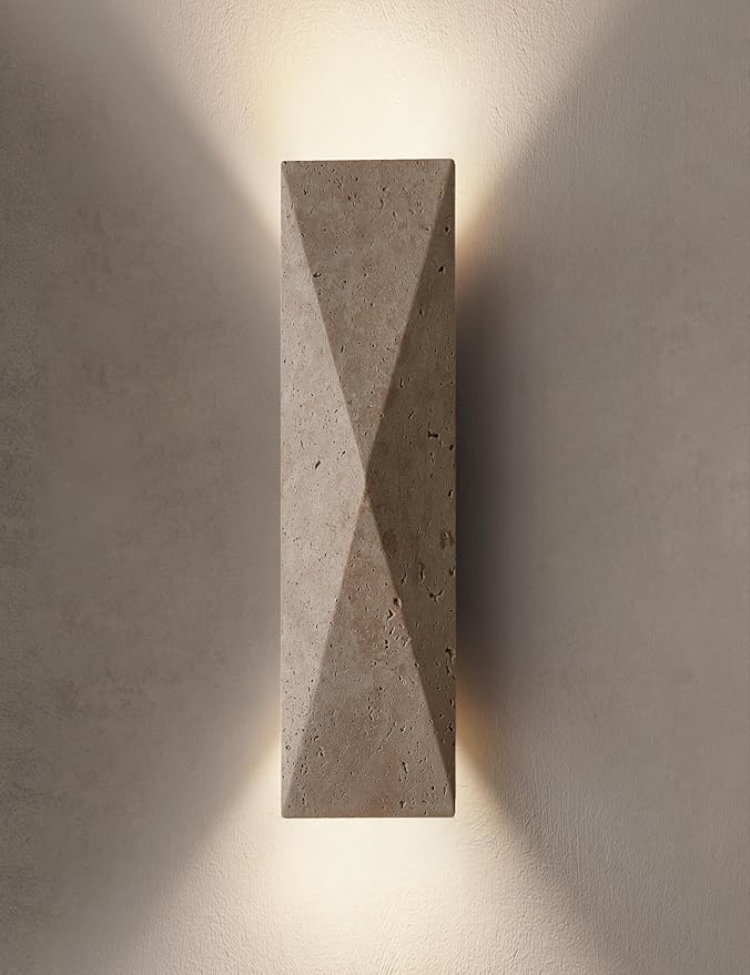 Alabaster Wall Sconce, 15.74" Natural Marble Wall Sconce Vanity Light Fixture for Living Room,Modern Wall Light, Marble Lighting for Bedroom, Staircases，Entryway
