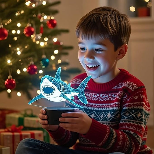 Shark Light, 3D Illusion Shark Night Light with 16 Colors Timer Remote, Kids Room Decor Shark Lamp, Shark Decorations & Gifts for Boys Girls Teenagers Adults