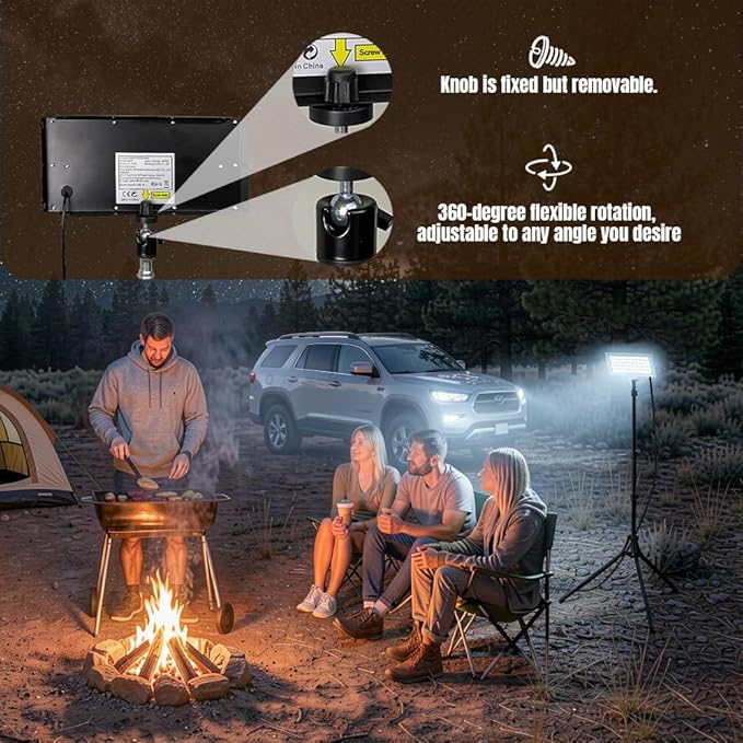 USB-Powered LED Telescopic Camping Light with Adjustable Tripod,Adjustable Brightness & Color Temperature for Outdoor,Camping,Hiking,Emergencies & Power Outages (Camping Light, 50 LEDs)