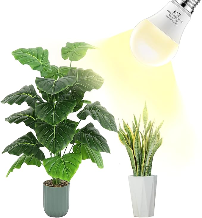 Grow Lights Bulbs for Indoor Plants Full Spectrum，LED Grow Light Bulb A19，Plant Light Bulbs E26 Base，12W Grow Bulb 100W Equivalent, for Indoor Plants，Flowers, Garden (DA-A19, A19-2PACK)