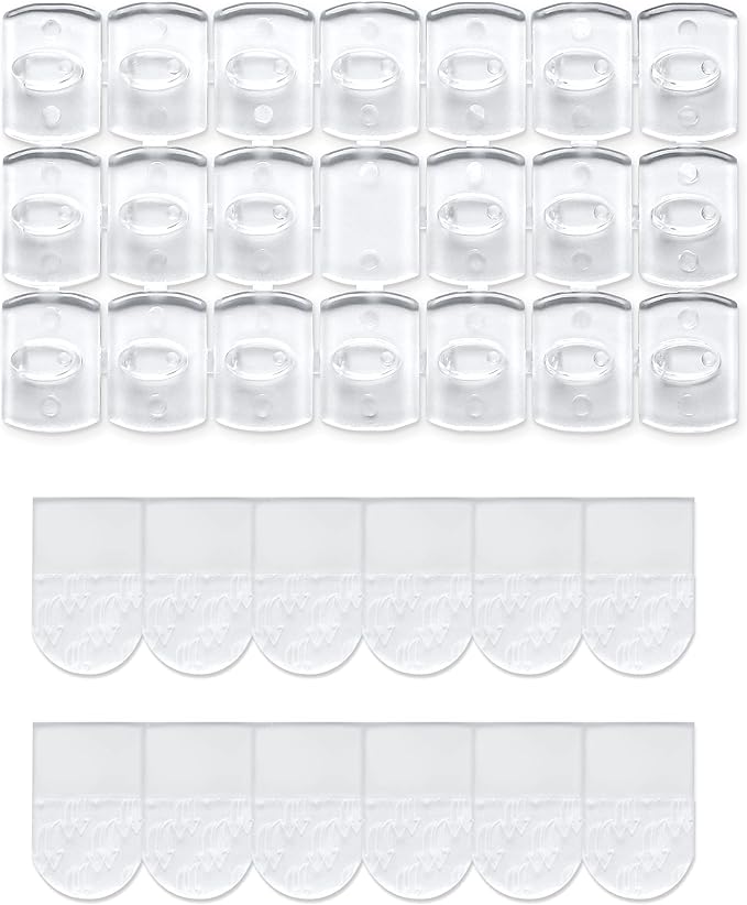 MOVELYST 100 Mini Clear Light Clips with 120 Adhesive Strips, Damage-Free Indoor Mini Wall Hooks for Hanging, Removable Clips for Christmas Decoration