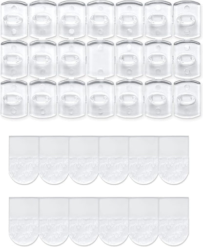 MOVELYST 100 Mini Clear Light Clips with 120 Adhesive Strips, Damage-Free Indoor Mini Wall Hooks for Hanging, Removable Clips for Christmas Decoration