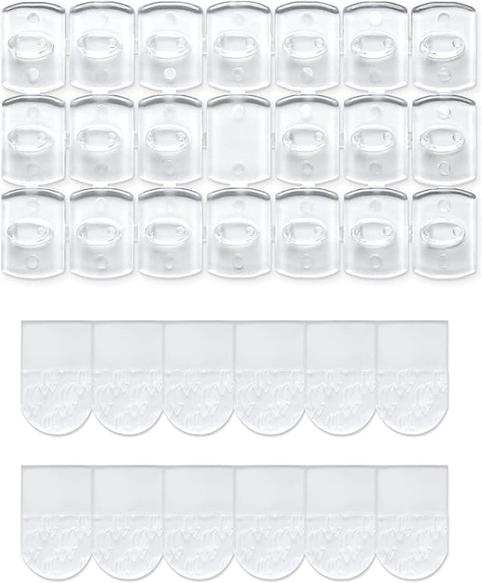MOVELYST 100 Mini Clear Light Clips with 120 Adhesive Strips, Damage-Free Indoor Mini Wall Hooks for Hanging, Removable Clips for Christmas Decoration