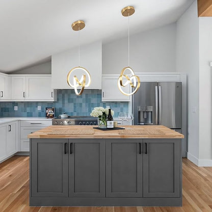 3000~6000K Modern Pendant Light Fixtures, LED Pendant Lights Kitchen Island Lighting Adjustable Height Gold Hanging Lights for Dining Room Kitchen Bedroom, 1Pack