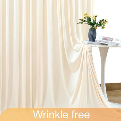 4 Panels Champagne Backdrop Curtain for Baby Shower Wrinkle Free 20ft x 10ft Backdrop Drapes Panels for Parties Wedding Bridal Shower Birthday Photo Photography Fabric Background Decoration