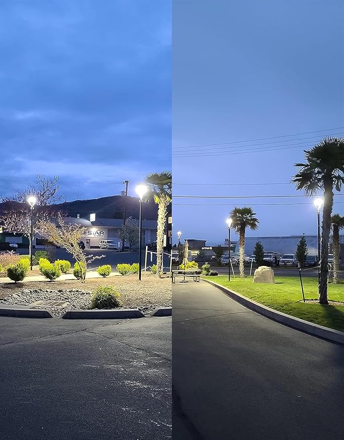 KUKUPPO 100W LED Post Top Light ETL Listed 14000Lm, 100W/80W/60W Wattage Selectable LED Post Pole Top Light Dusk to Dawn IP65 Waterproof for Outdoor Commercial Pole Light Fixture AC100-277V