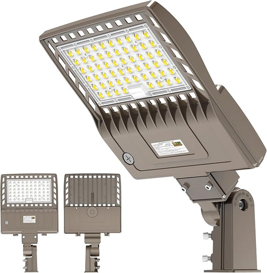 200W LED Parking Lot Lighting UL Listed 28,000LM 5000K LED Shoebox Pole Lights Fixture AC100-277V IP65 Waterproof Slip Fit Mount Commercial Outdoor Street Light for Stadium Roadways