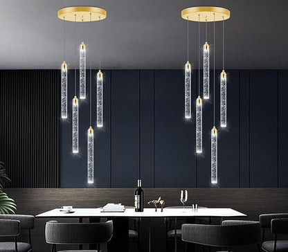 Mini Chandelier Modern Pendant Lights LED Bubble Crystal Kitchen Island Light Fixtures Gold Mini Pendant Lighting for Kitchen Island Dining Room Bedroom Bar Dimmable Ceiling Hanging Lights 2700K 6000K