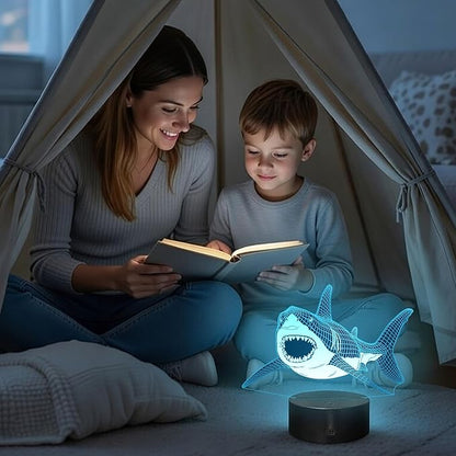 Shark Light, 3D Illusion Shark Night Light with 16 Colors Timer Remote, Kids Room Decor Shark Lamp, Shark Decorations & Gifts for Boys Girls Teenagers Adults
