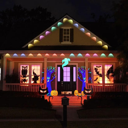 Permanent Outdoor Eaves Lights, 50ft with 30 RGB LED Bulbs for Festive Decor, 100+ Scene Options, IP67 Waterproof, Smart App & Remote Control Compatible for Christmas,Holiday,Outdoor Decor