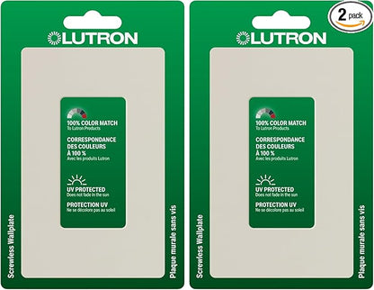 Lutron Claro Light_Switch Cover Plate-Gang Wallplate, for Decorator Light Switches, Screwless Switch Plate Cover, Gloss, CW-1-LA, Light_Almond (Pack of 2)
