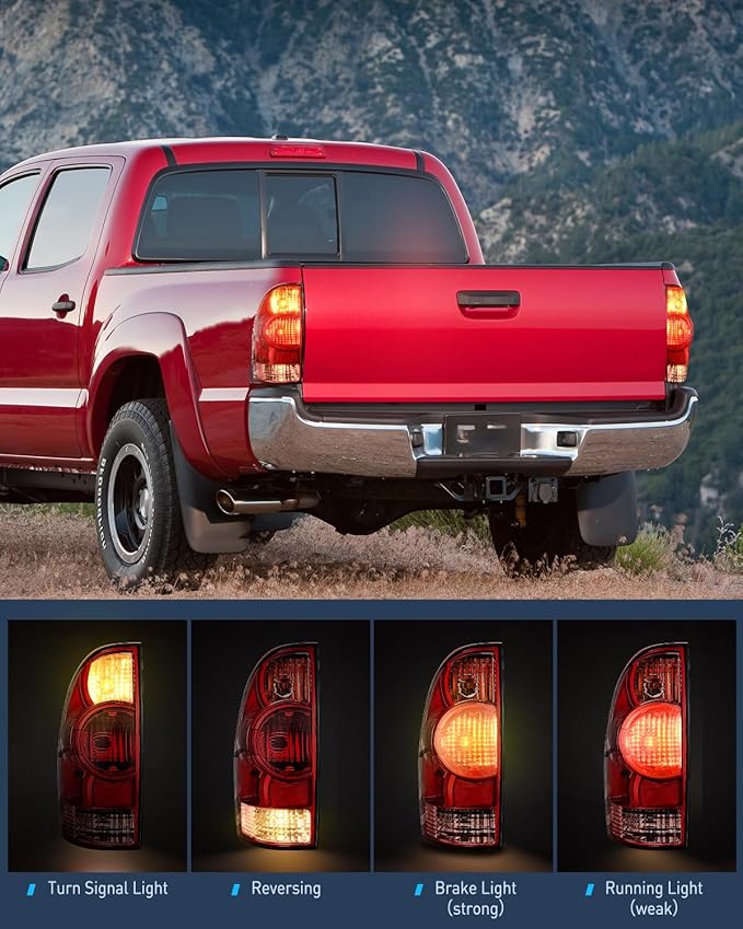 Nilight Taillight Assembly Compatible with Toyota Tacoma 2005 2006 2007 2008 2009 2010 2011 2012 2013 2014 2015 Rear Tail Light Lamp Replacement OE Style Driver Side