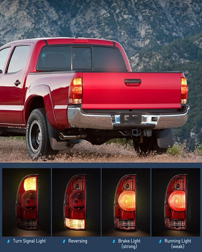 Nilight Taillight Assembly Compatible with Toyota Tacoma 2005 2006 2007 2008 2009 2010 2011 2012 2013 2014 2015 Rear Tail Light Lamp Replacement OE Style Driver Side