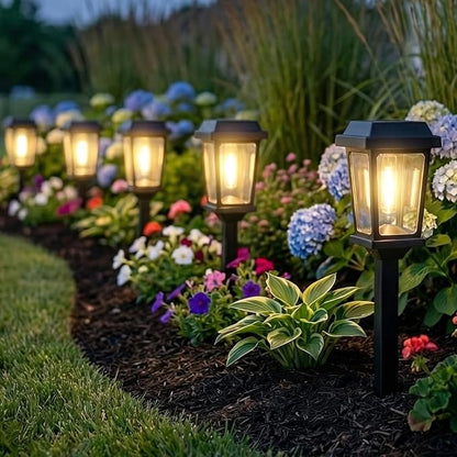12 Pack Solar Lights Outdoor, Modern Solar Pathway Lights Outdoor, Waterproof Auto On/Off Garden Lights for Yard, Landscape Path, Walkway, Driveway Decor (3000K Warm White)