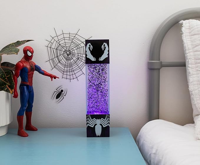 Ukonic Marvel Spider-Man Venom Glitter Motion Mood Light | Nightstand Table Lamp with LED Light for Bedroom, Desk, Living Room | Home Decor Room Essentials | Superhero Comic Book Gifts | 13 Inches