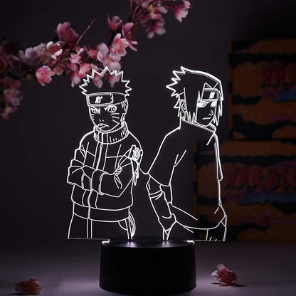 Otaku Lamps Naruto & Sasuke Young Naruto – Anime Night Light, 16 Color RGB LED – Gift for Otaku