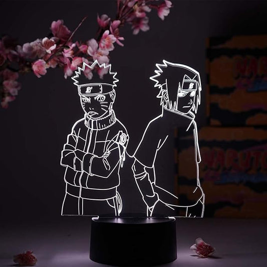 Otaku Lamps Naruto & Sasuke Young Naruto – Anime Night Light, 16 Color RGB LED – Gift for Otaku