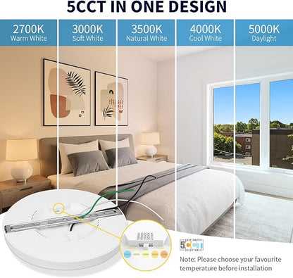 mw 4 Pack 12 Inch LED Flush Mount Ceiling Light Fixture, Flush Mount Ceiling Lights, 2700K/3000K/3500K/4000K/5000K, 25W, 120V, Dimmable Slim LED Ceiling Light for Bedroom Hallway Kitchen