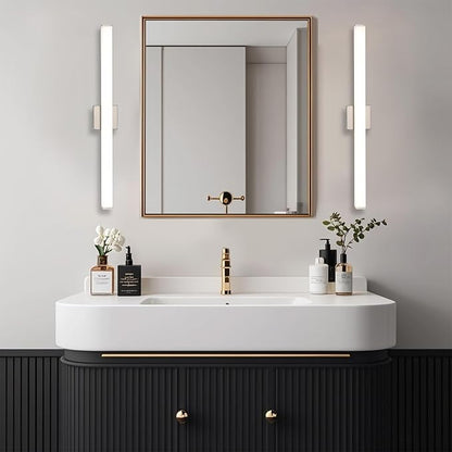 Bathroom Vanity Light Brushed Nickel Square LED 24 inch 14W 4000K Natural White Light Wall Bar Lighting Fixtures Over Mirror (Brushed Nickel, 31.5in 4000K Dimmable)