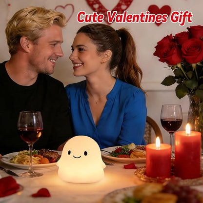 Ghost Night Light, Squishy Halloween Gifts with 50Hrs Battery, Tap Control 2 Brightness, 30Min Auto-Off, Rechargeable Cloud Lamp for Kids Bedroom, [Mothers Day Gifts]