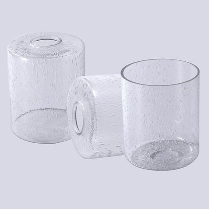 3 Pack Seeded Glass Lamp Shade Replacement, 5.7 in Height, 4.72 in Diameter, 1.7inch Fitter Opening, Bubble Seeded Glass Replacement for Wall sconces, Chandeliers and Bathroom Vanity Lights.