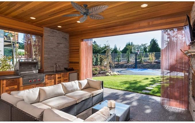 Design House 154104 Martinique 52-Inch Decorative Indoor/Outdoor Ceiling Fan with Leaf Blades, Oil Rubbed Bronze