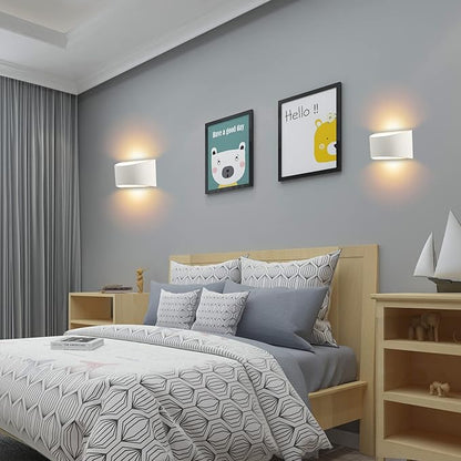 Lightess Modern LED Wall Sconce Light Dimmable 12W Up Down Wall Light for Bedroom Living Room, Warm White, Aluminum