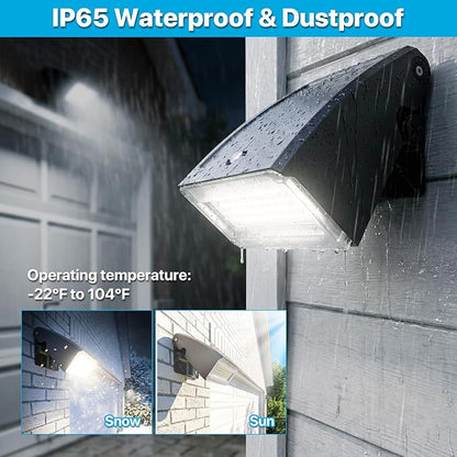 LED Wall Pack Light - 30W/40W/60W Dusk to Dawn Outdoor Lighting - 𝟏𝟐𝟎𝐕 5000K Porch Light, IP65 Waterproof Adjustable Outdoor Security Lighting for Warehouse Yard Barn Garage Factory Loading Bay
