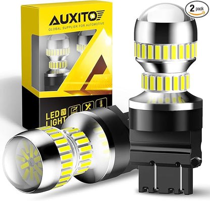 AUXITO 3157 LED Bulb White, Super Bright 4157 3156 LED Reverse Light Bulbs 3056 3057 3047 4057 3457 4114 LED Bulb for Backup Tail Brake DRL Signal Parking Lights, Pack of 2