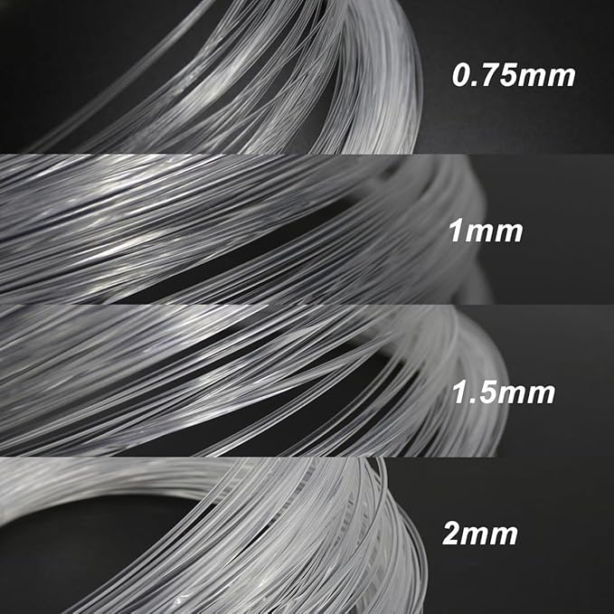 AZIMOM PMMA 0.08in(2mm) 1148ft(350Meter) Plastic End Glow Fiber Optic Roll Cable for Fiber Optic Starlight Kits Project Twinkle Star Sky Ceiling Headliner Decor