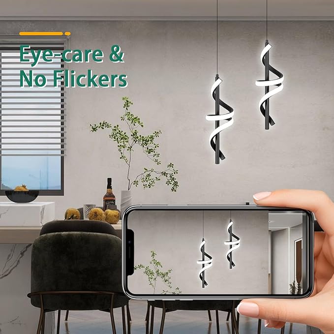 CANEOE Black Pendant Light Fixtures, Adjustable Modern Pendant Lights for Kitchen Island Small Pendant Lighting for Kitchen Island Dining Room Living Room Bedroom Hanging Light Fixtures,1 Pack