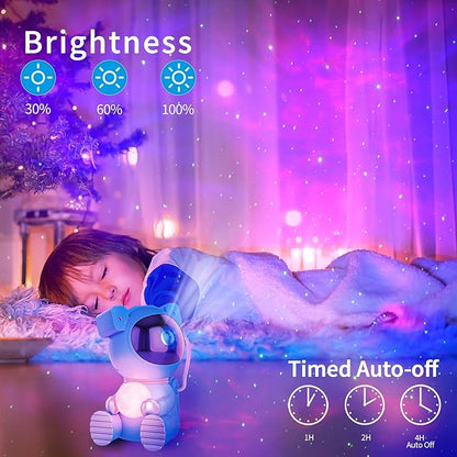 Cayclay Astronaut Galaxy Projector, Star Projector with Timer and Remote, Night Light with Moon Lamp, LED Nebula Lamp for Kids Adults, Room Decor Gift (Blue Pro)